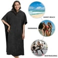 thumbnail image 4 of Tirrinia Surf Poncho Changing Towel with Hood, Quick Dry Microfiber Wetsuit Changing Robe for Surfing Beach Swim Pool Water Sports, Oversized, Black, 4 of 8