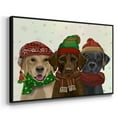thumbnail image 3 of Christmas 3 Winter Labs - Framed Gallery Wrapped Holiday Canvas - 25 x 37 - Black Frame, 3 of 8