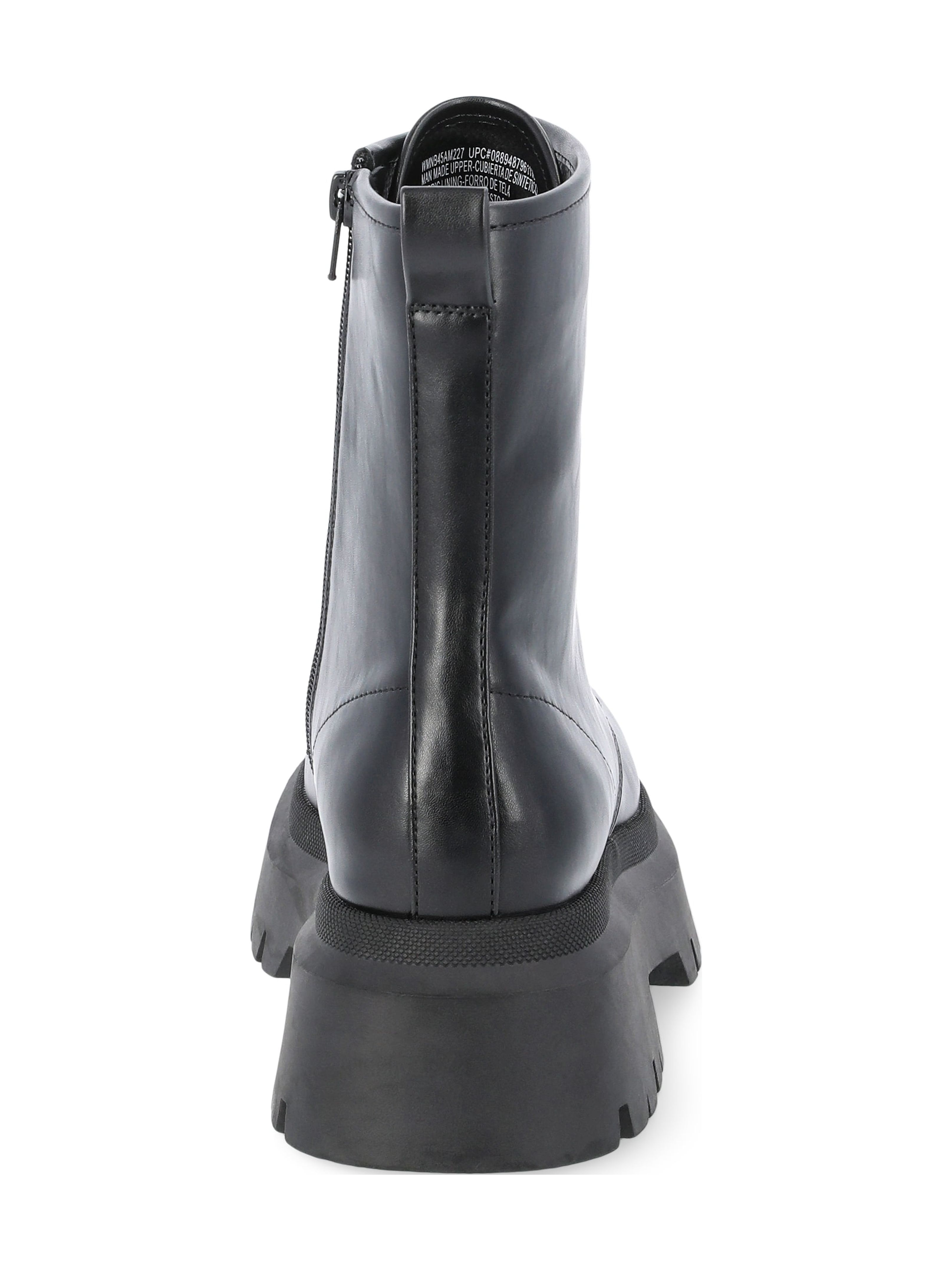 No Boundaries Women's Lug Sole Combat Boots, Wide Width Available