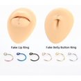 thumbnail image 5 of Cterwk 6PCS 316L Stainless Steel Fake Nose Ring Hoop Clip on Non Piercing Lip Rings 20G 8mm for Women Men, 5 of 5