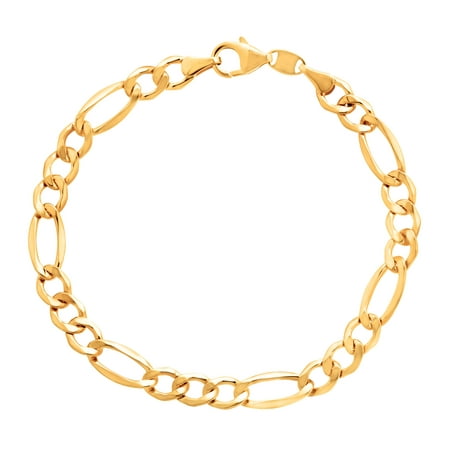 Figaro Link Bracelet in 14kt Gold-Bonded Sterling Silver