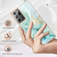 thumbnail image 2 of Allytech Galaxy Note 20 Ultra Case, Pretty Marble Heavy Duty Shockproof Hybrid Hard PC Soft TPU Bumper Three Layer Drop Protection Anti-Fall Cover Case for Samsung Galaxy Note 20 Ultra- Green, 2 of 5