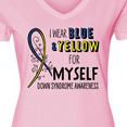 thumbnail image 4 of Inktastic I Wear Blue and Yellow for Myself- Down Syndrome awareness Women's V-Neck T-Shirt, 4 of 5
