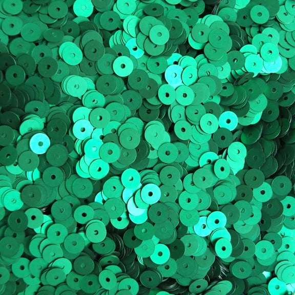Green Sequins 5mm Matte Silk Frost Made in USA