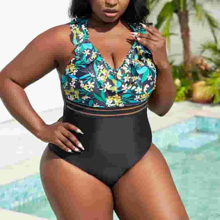 NIEWTR Womens Plus Size Ruched One Piece Swimsuits Tummy NIEWTR Womens Plus Size Ruched One Piece Swimsuits Tummy