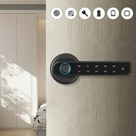 Electronic Handle Smart Door Knob Fingerprint Biometric Digital Code Door Lock