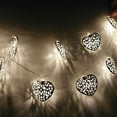 thumbnail image 7 of Ovzne String Metal Heart Shaped Curtain Lamp, 10 Led Lights, Each Heart Measures 2.36*1.97 Inches – Perfect For Party, Wedding, Indoor Outdoor Decor With Gentle White Lighting, 7 of 7