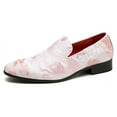 thumbnail image 2 of Santimon Men Dress Shoes Embroidered Floral Loafers Slip On Wedding Party Formal Shoes Pink 12.5 US, 2 of 8