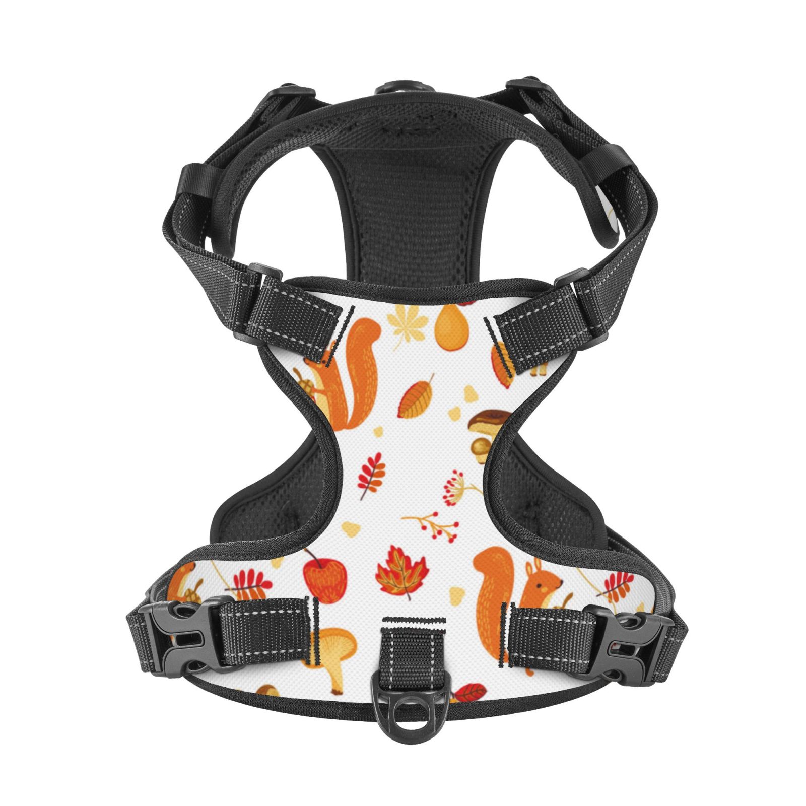 Kdxio Squirrel InThe Forest3 Print No Pull Dog Harness Adjustable Reflective Oxford Easy Control Medium Large Dog Harness for Training and Everyday-