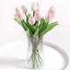 thumbnail image 3 of 5/10 piezas de flores artificiales, ramo de tulipanes, flores falsas de PE, decoración de boda, jardín, hogar, jardín, ramo, jarrón, decoración, plantas, 3 of 5
