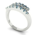 thumbnail image 2 of 0.235 ctw Wedding Band for Women - 14K White Gold Blue Moissanite Stackable Eternity Ring, 2 of 6
