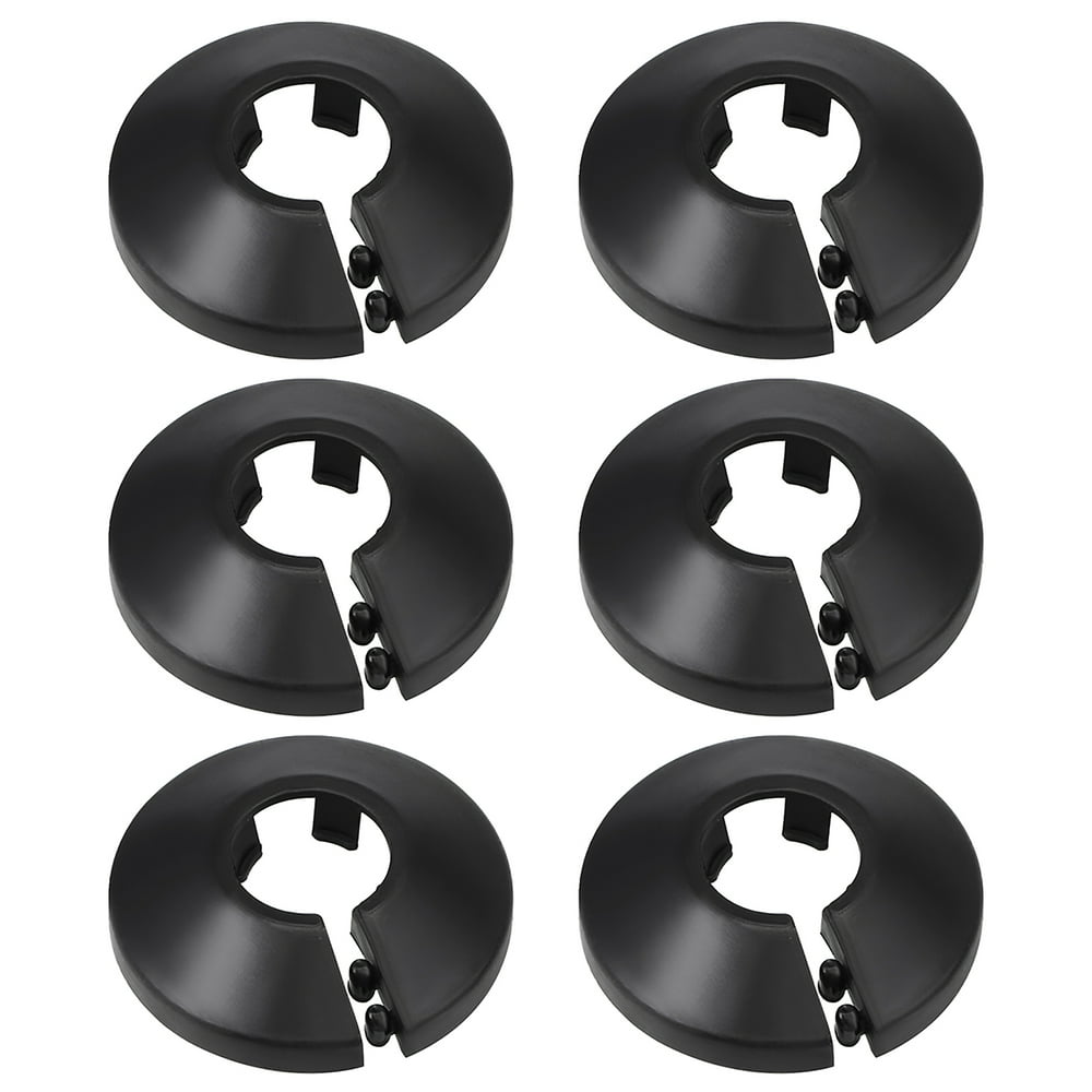 Uxcell 15mm PP Plastic Black Water Pipe Cover Decoration 6 Pack