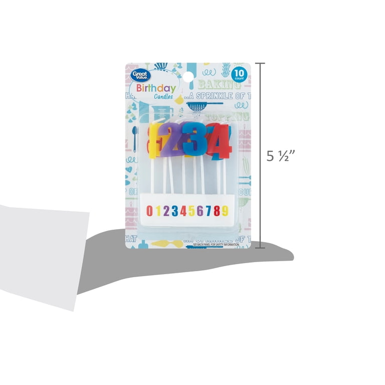 Great Value Celebration Number Birthday Candles, Multicolor, 10 Count photo 7