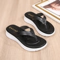 thumbnail image 6 of Hessimy Womens Sandals Platform Wedge: Comfortable Dressy Casual Summer Beach Shoes Slides Walking Flip Flops for Women(Black,41), 6 of 7