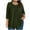Army Green, variant on ZyeKqe Plus Size Pajamas Tops for Women 3/4 Length Sleeve Shirts Crewneck Pleated Base Layer Loose Fitted Tunic Tops