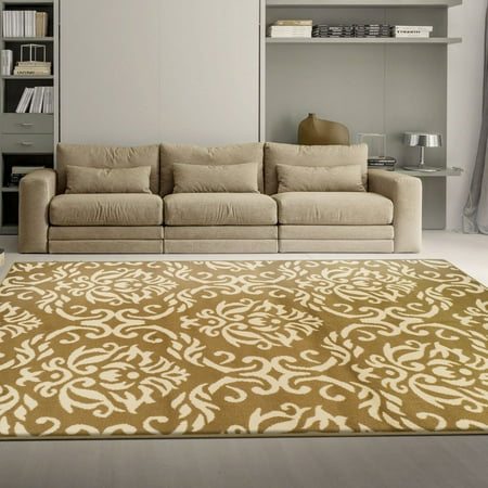 - Superior Elegant Scrolling Damask Pattern, 10mm Pile with Jute Backing, Affordable Contemporary Area Fleur de Lis Collection Area Rugs