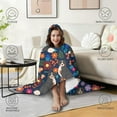 thumbnail image 4 of Wearable Blanket,Bernese Mountain and Flower Hooded Wearable Sherpa Blanket for Adults & Teens,Winter Poncho Shawl Wrap Cape Thick Warm,60"x80", 4 of 5