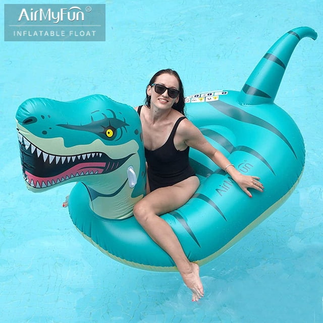 EIMELI Inflatable Dinosaur Pool Float for Boys Girls Adults 104‘‘ Giant T-Rex Floatie Summer Beach Swimming Pool Inflatables Ride on Party Pool Toys Raft Lounge Kids Tyrannosaurus Rex Toy