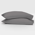 thumbnail image 3 of Color Sense 100% Cotton Percale Pillowcases – Breathable, Lightweight, Hotel-Quality - Cool & Crisp, Dark Gray, Standard, 3 of 14