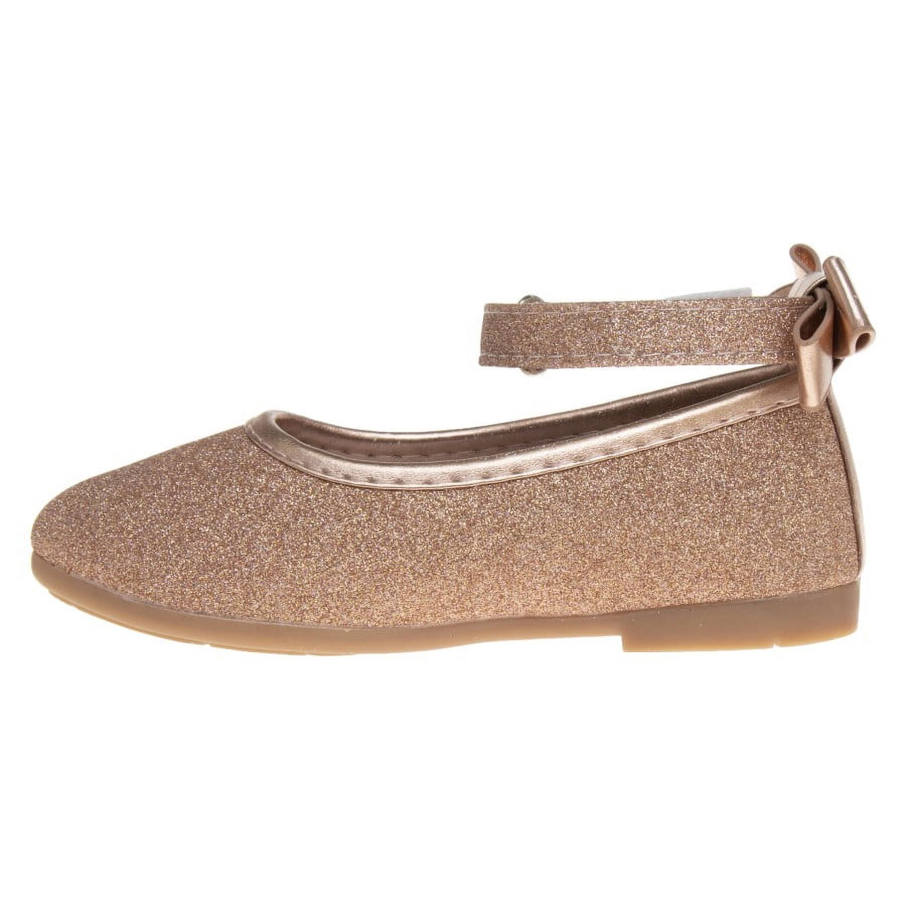 Kensie Girl Toddler Ballerina Flats, Rose Gold, 6