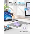 thumbnail image 4 of Ergonomic Mouse Rechargeable Bluetooth - 4800 DPI Vertical Mice 6 Adjustable Levels, Wireless Optical Carpal Tunnel Mouse Right Hand, Multi Device for Laptop, PC, Computer, MacBook - Purple, 4 of 8