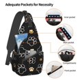 thumbnail image 4 of ZICANCN Crossbody Sling Bag for Men Women - Dog Pawprint Tracks Background Casual Shoulder Backpacks for Travel Sport Climbing Runners Daypack, 4 of 9