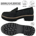 thumbnail image 5 of CHICVOMEY Vintage Penny Loafers for Women Slip On Platform Shoes with Lug Sole Arch Support Comfort Non-Slip Work Shoes for office Business Casual, 5 of 8