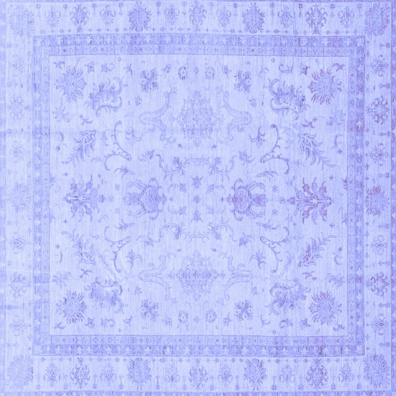 Ahgly Company Indoor Square Oriental Blue Traditional Area Rugs, 8' Square