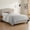 Beige01, variant on BSHTI Modern Full Size Platform Bed Frame with Upholstered Headboard and wood slats support for Livingroom, Box Spring Required