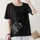 thumbnail image 5 of Vestidos Casuales Para Mujer, Blusas De Mujer De Moda Blusa informal de lino con cuello redondo, manga corta y botones para mujer, 5 of 7