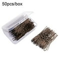 thumbnail image 3 of Wrea 1 Set Fashion Bobby Pins Simple Style U-shaped 6mm Metal Elastic Multicolor Accessories Valentines Day Barrettes for Women Coffee/50pcs, 3 of 10