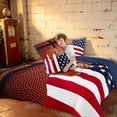 thumbnail image 4 of Manfei Basketball Initial C Full Size Comforter Sets, American Flag Sport Bedding Comforter Set, Brown Red White, Navy Reversible 3 Pieces, 1 Comforter and 2 Pillowcases, 4 of 6