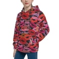 thumbnail image 2 of Balery Red Lips Kissing Pattern Boys Hoodie, Youth Pullover Hooded Sweatshirt, Kangaroo Pocket Hoodie for Kids Girls -Medium, 2 of 6