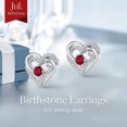 thumbnail image 2 of Pendientes de tuerca de plata de ley 925 con piedra natal, joyería para mujer, chapado en oro blanco/rosa, San Valentín, Navidad, aniversario, cumpleaños, joyería, regalos para él, 2 of 5