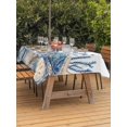thumbnail image 3 of Outdoor Tablecloth with Umbrella Hole for Patio/Picnic/Party, Blue Turtle Coastal Waterproof Table Cloth Rectangle Table Cover Washable, Beach Coral Nautical Starfish Sea Eucalyptus (60"x 120"), 3 of 8