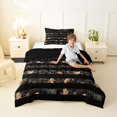 thumbnail image 4 of Manfei Classic Camouflage Flag Twin Comforter Sets,Vintage Pine Leaf Bedding Set,Brown Black,Black Reversible,2 Pieces,1 Comforter and 1 Pillowcase, 4 of 7