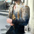 thumbnail image 1 of Camisa para hombre con estampado abstracto de tinta salpicada, moda informal para exteriores, fiesta callejera, camisetas para hombre cómodas y suaves, camiseta de alta calidad, talla grande, 1 of 6