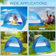Beach Tent, Anti-UV Pop Up Sun Shade Shelter Beach Tent With Carry Bag for 2-3 Person, Automatic Easy Setup Beach Canopy Cabanas for Sand Camping Fishing Picnic Touring Hiking Garden, Blue