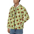 thumbnail image 3 of Wukai Avocado Print Men's Zip-Up Hoodie,Fleece Full-Zip Hoodie for Men, Hooded Sweatshirt-Medium, 3 of 5