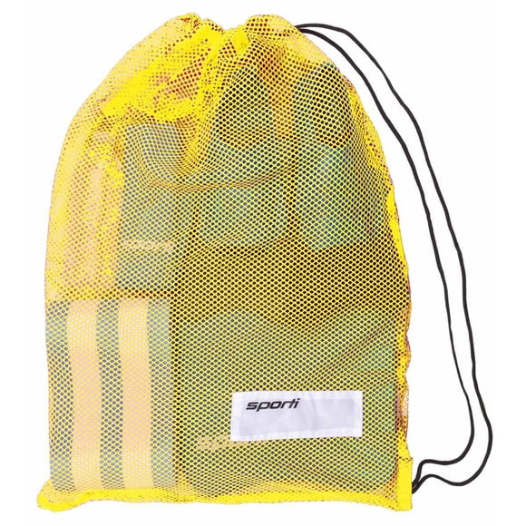 Bolsa de malla para natación Sporti, 46 x 75 cm, con cordón, de secado rápido, color amarillo