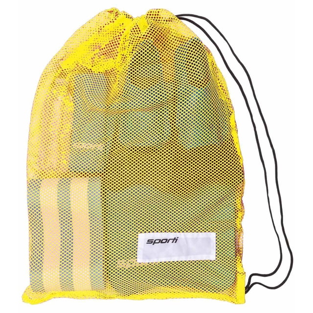 Bolsa de malla para natación Sporti, 46 x 75 cm, con cordón, de secado rápido, color amarillo