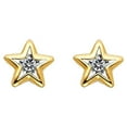 thumbnail image 1 of Precious Stars 14K Yellow Gold Cubic Zirconia Star Screwback Earring Studs, 1 of 3