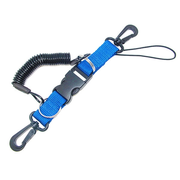 Scuba Choice Dive Snappy Coil Lanyard and Quick Release Buckle, Blue, 1