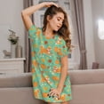 thumbnail image 3 of Naloa Cute Shiba And Pumpkins Print Women Nightgowns,Womens Loungewear,Short Sleeve Sleepwear,Comfy Ladies Nightdress, 3 of 6