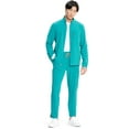 thumbnail image 5 of Infinity Men's Zip Front Scrub Jacket with 3 Pockets, Stand-up Collar, Shaped Cuffs, and Center Back Panel IN350A, XL, Teal Blue, 5 of 6