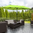 thumbnail image 2 of Outsunny 15ft Double-sided Patio Umbrella with Twin Canopy, Green, 2 of 10