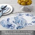 thumbnail image 3 of Wipe-Clean Reversible Round Shaped Placemats, Indigo Coastal, Set of 2, Made in The USA, 3 of 6
