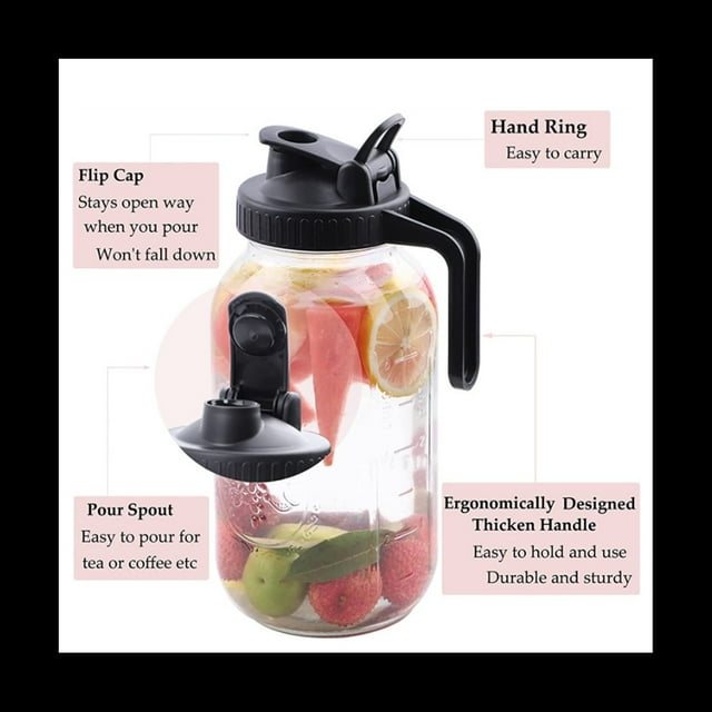 Cold Brew Coffee Maker 64Oz Cold Brew Pitcher with Stainless Steel Super Dense Filter for Iced Brew Coffee, Ice Tea-B,1 x Cold Brew Jar 1 x Filter 1 x cleaning brush,Grey