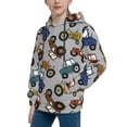 thumbnail image 2 of Salouo Color Tractor Pattern Hoodie Sweatshirt for Youth, Fall Pullover Hoodie Sweatshirt Long-Sleeve Pullover Hooded Sweatshirt-Medium, 2 of 6