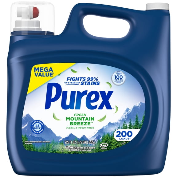 Purex Fresh Mountain Breeze Liquid Detergent, 225 fl oz, 200 loads
